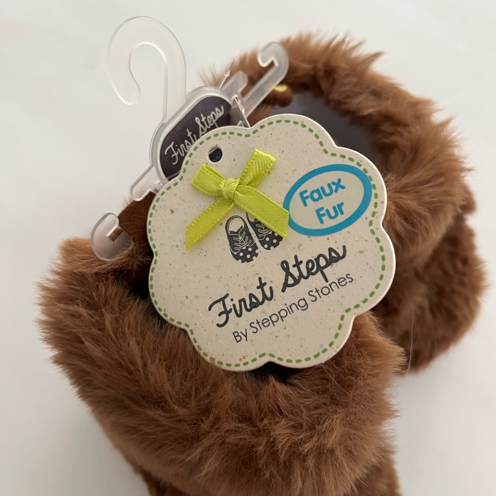 Cozy Brown Newborn Faux Fur Boots - Picture 5 of 6